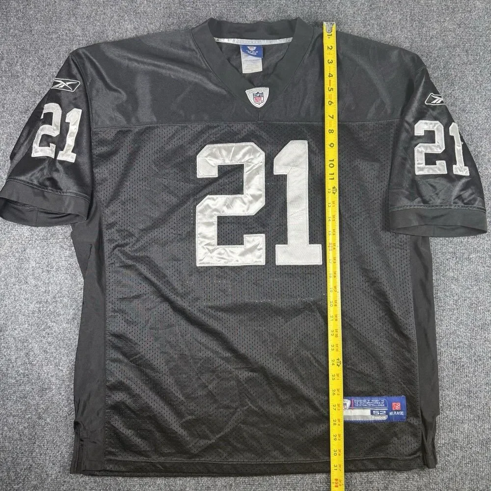 Vintage Oakland Raiders Jersey Mens Size52 Black NFL Stitched Asomugha 21 Reebok
